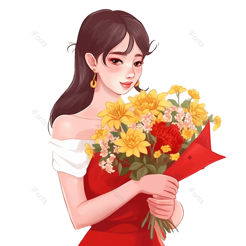 美女图片,卡通美女元素,520PNG,夏天免抠素材